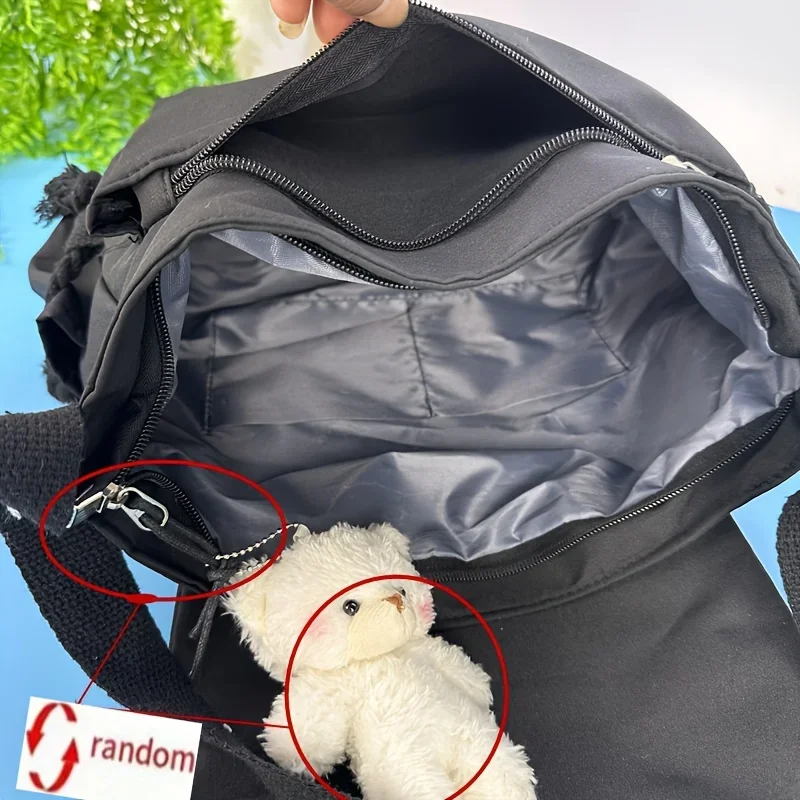 Return To School Nylon Shoulder Bag, Large Capacity Crossbody Bags for Teen Girls Men Harajuku Messenger Bag Student School Bags