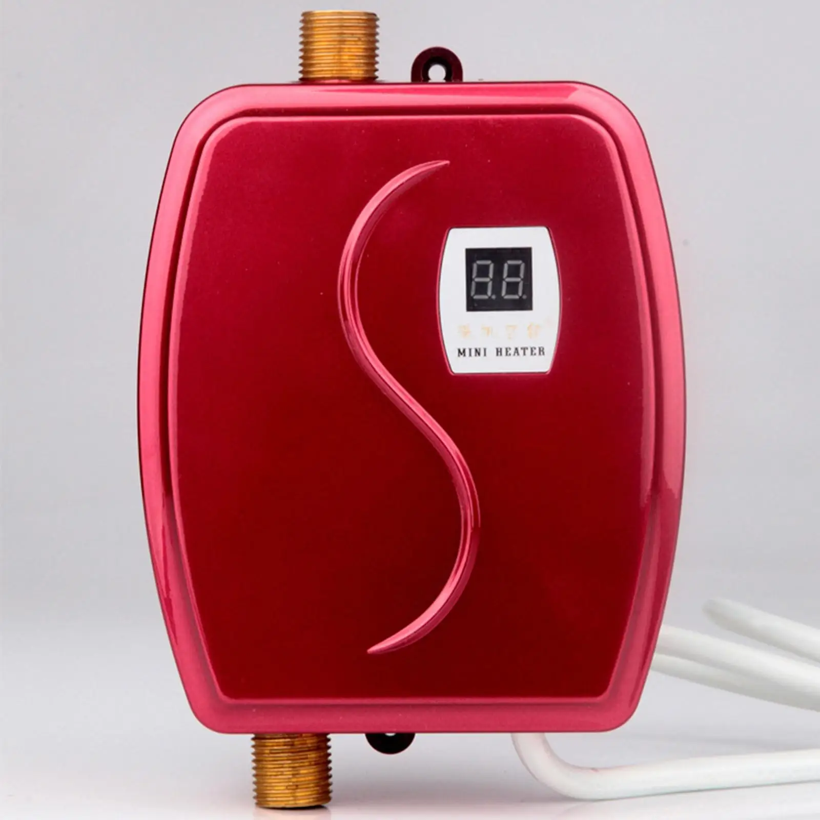 Red 110V 3000W Mini Electric Hot Water Heater Bathroom Kitchen Tankless Instant Water Heater 