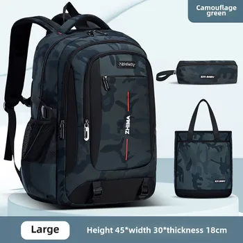 3pcs/set Male backpacks high school bags for women 2025 boys one shoulder big student travel bag men school backpack mochila 1
