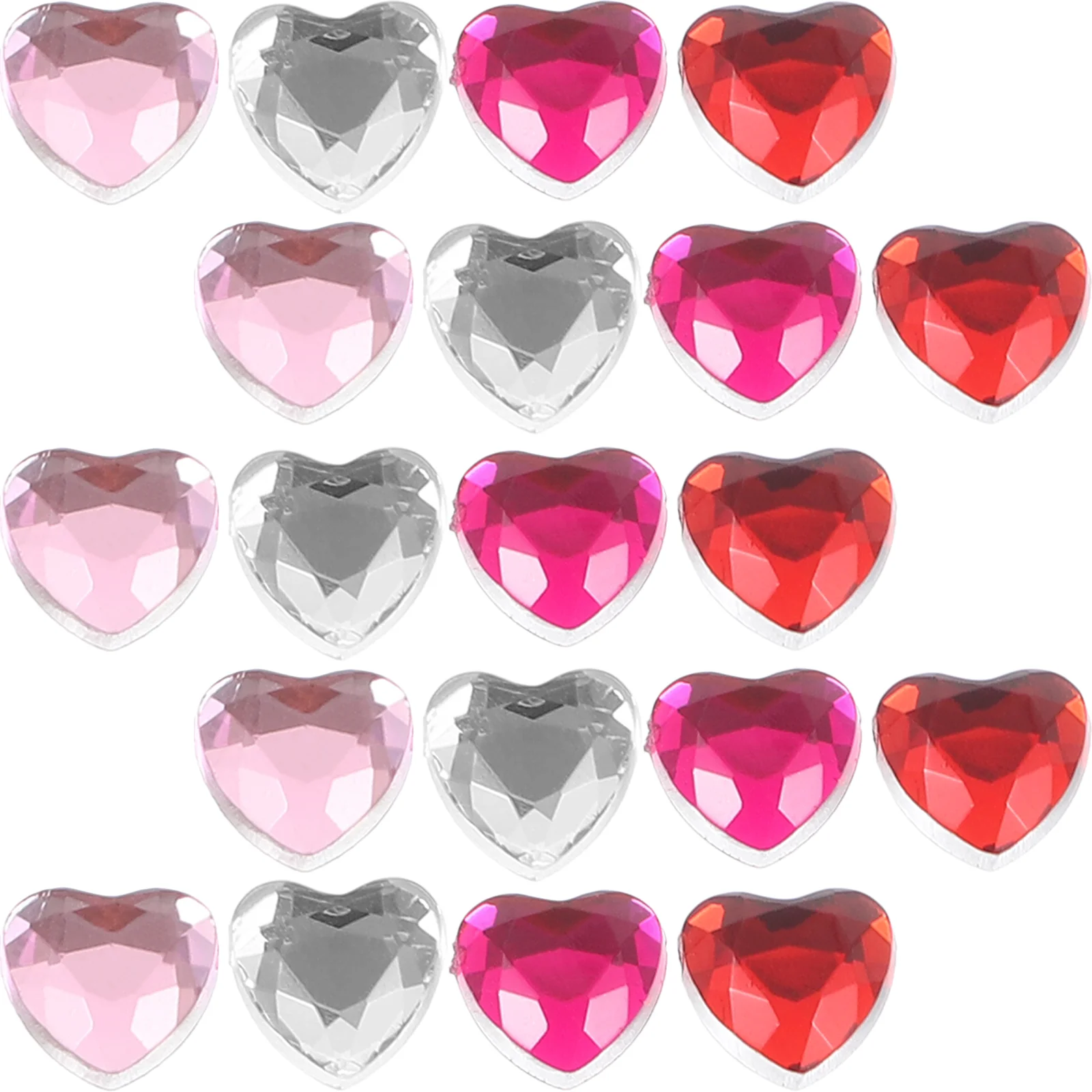

400 Pcs Heart Shaped Rhinestones Belt Decoration Acrylic Flatback Gemstones Craft Beltane for Crafts Ornament