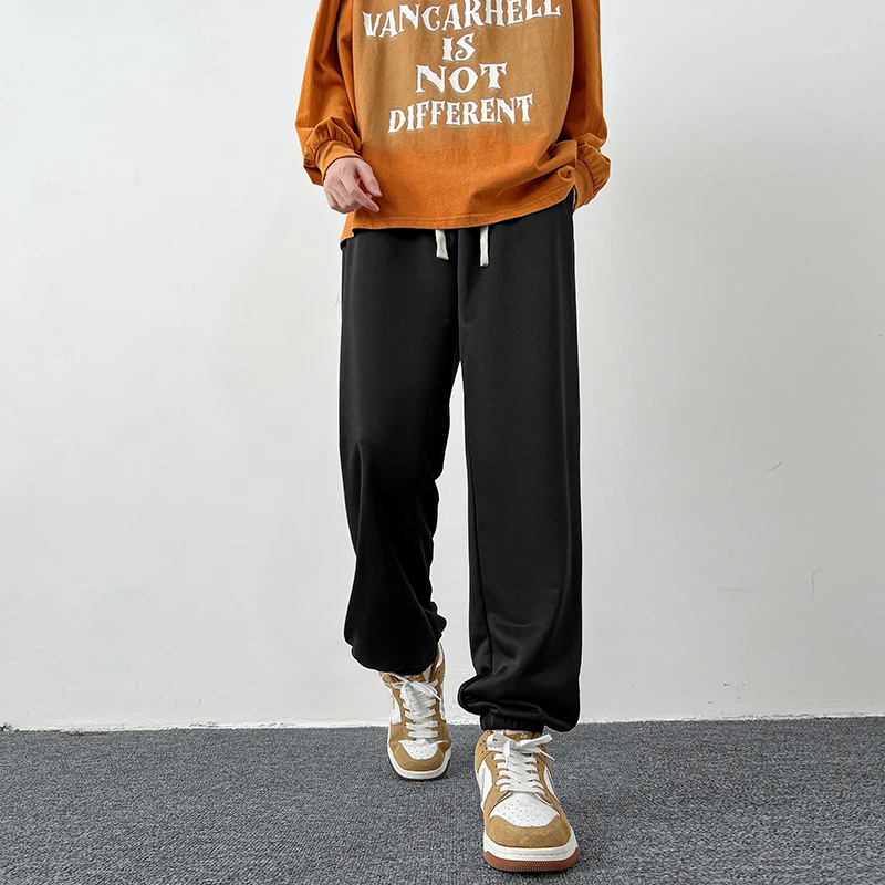 Youth sports men's spring and autumn trendy brand American high street plus size Haren pants leg binding casual bathroom_voghion.com
