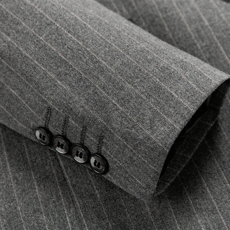 ( Jacket + Vest + Pants ) Luxury Boutique Striped Men's Formal Casual Business Office Suit Groom's Wedding Dress Plaid Suits mens suit