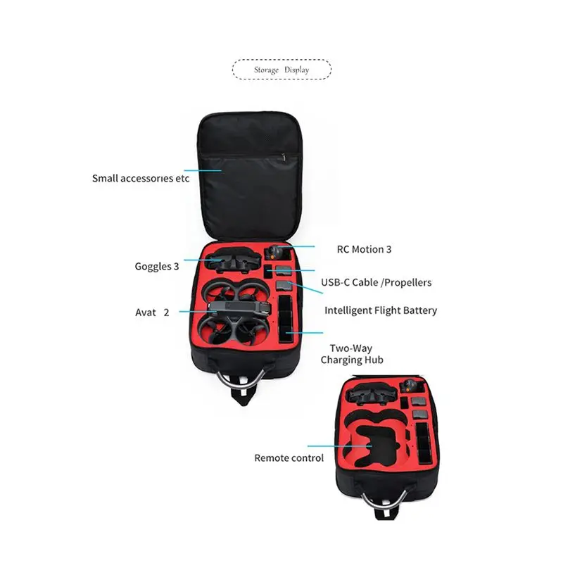 ASMA-For DJI Avata 2 백팩 DJI Avata 2 리모컨 보관 케이스용 UAV 보관 가방