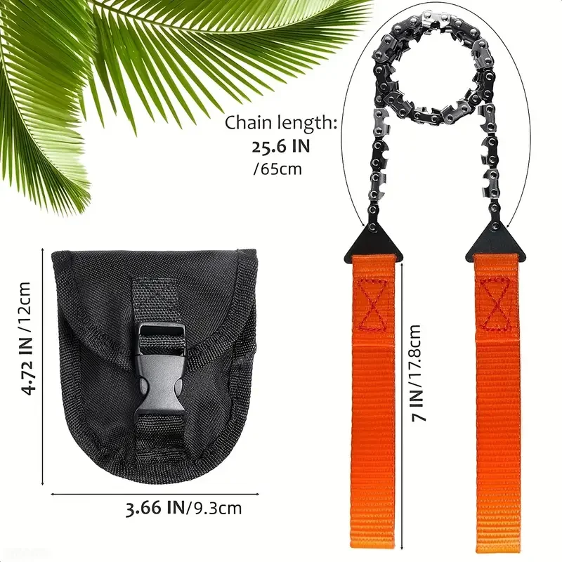 Manual Steel Chain Saw The Hand Chain Saw Cutter Non-Slip Handle & Sharp Teeth Blades for Garden, Wood Cutting, Hiking & Camping