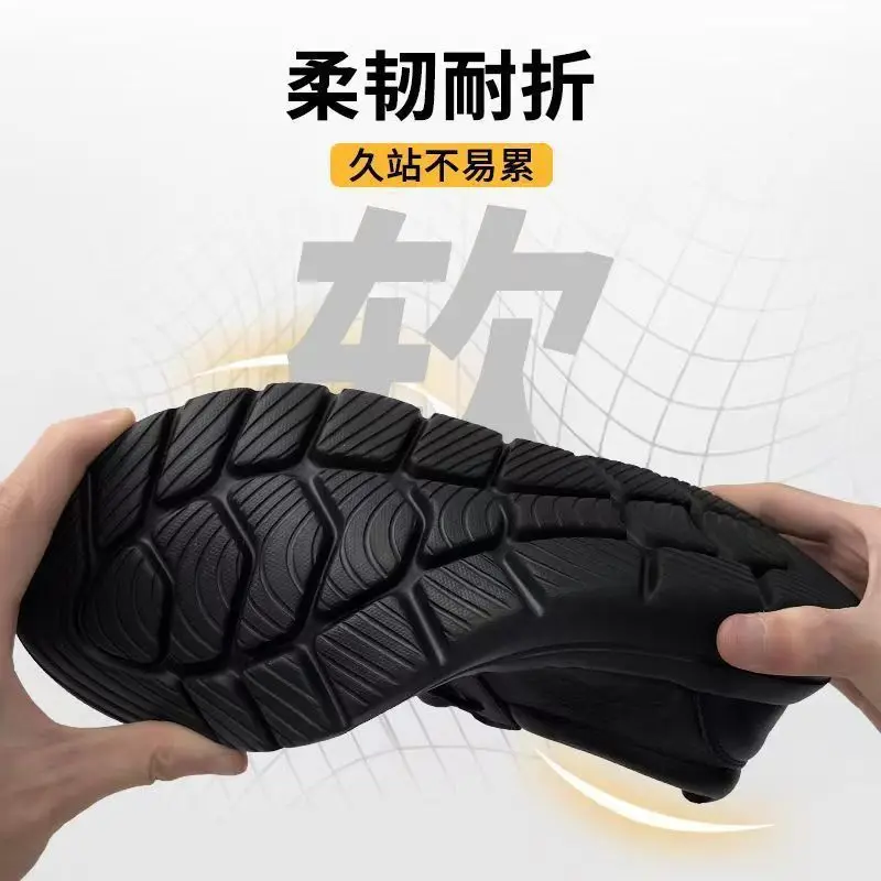 Trendige Slip-On-Freizeitschuhe für Herren in Schwarz, leichte, bequeme Sneakers für ältere Menschen mittleren Alters – Detail 6