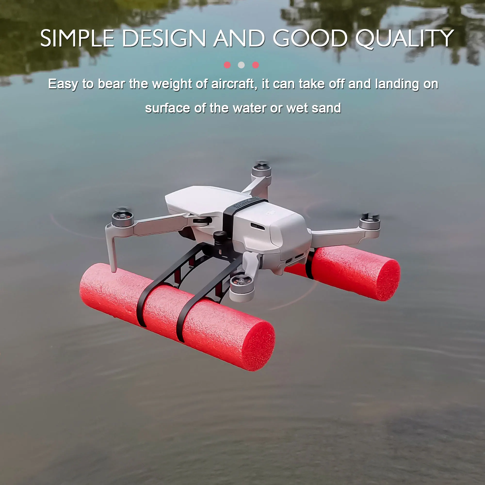 Train d'atterrissage aquatique pour DJI Mini 2, amortisseurs en mousse et supports en plastique