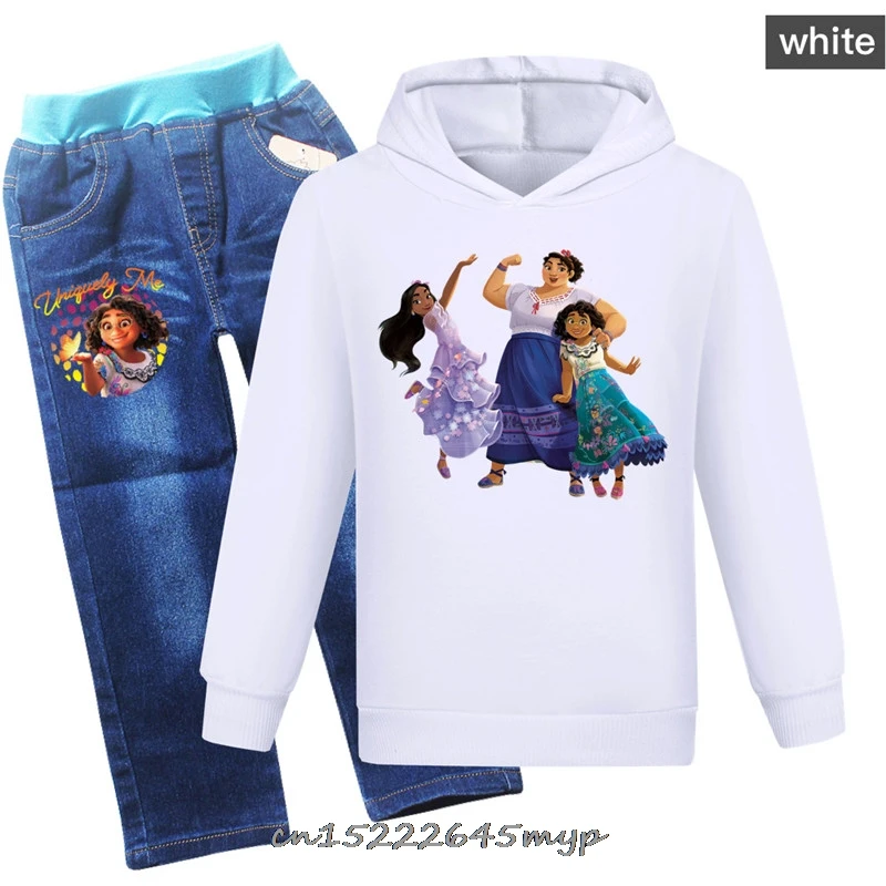 

Disney New Movie Encanto Mirabel Spring Princess Cosplay Long Sleeve Sweater + Jeans 2 Sets Boys and Girls Hoodie Set 3-16Y