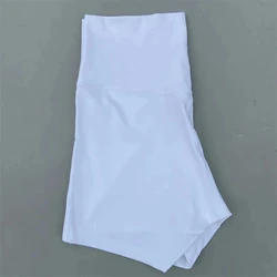 Women's High Waist Athletic Yoga Shorts - Sexy Solid Color, Squat-Proof Fitness Wear - S (White)
