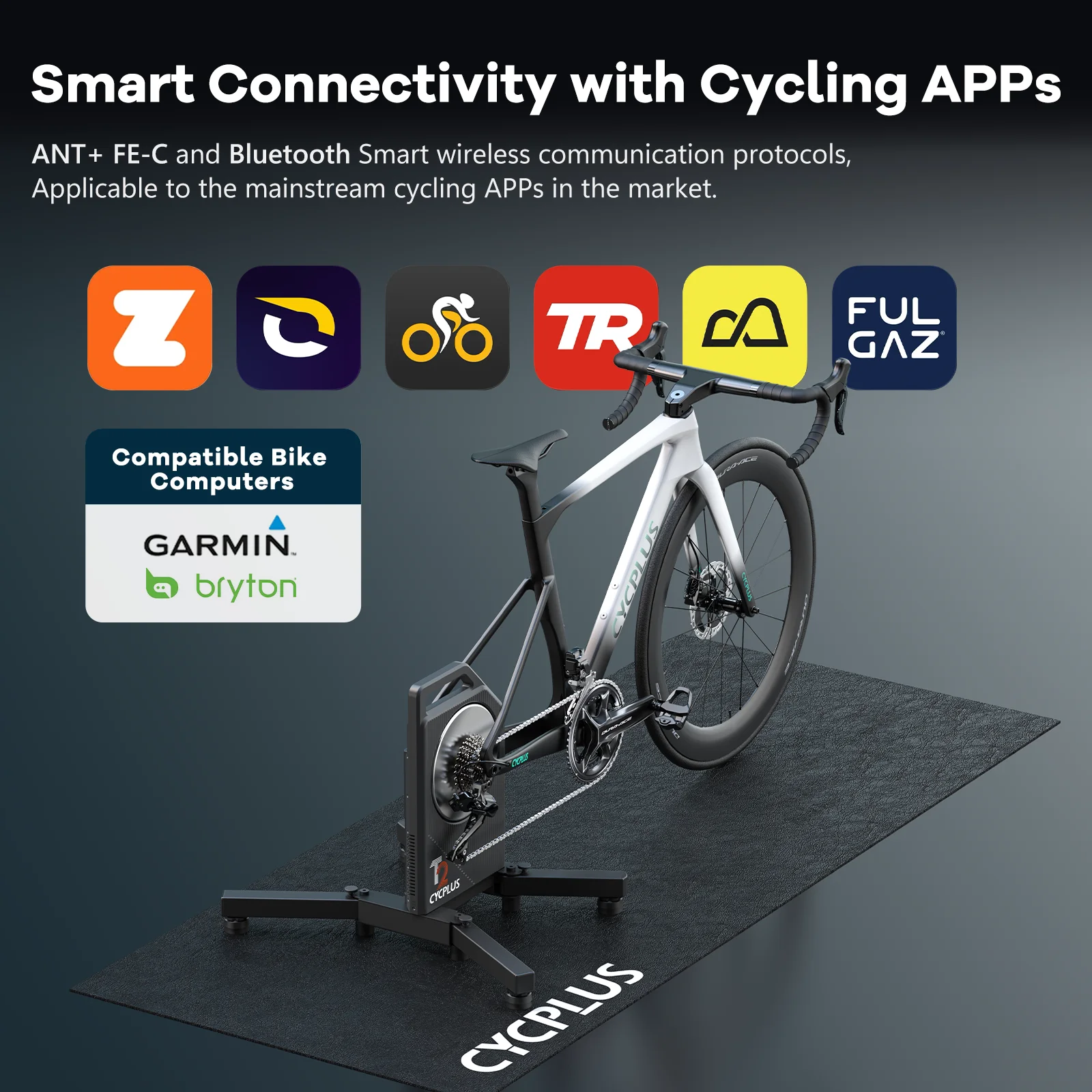 2025 NEW] CYCPLUS T2 Cycling Smart Home Trainer Exercise Bike