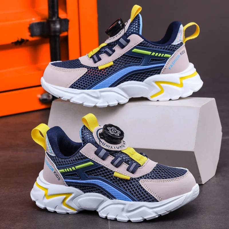 New Children Sports Shoes Boy Sneaker Black Mesh Summer Breathable Kids Casual Shoes Boy Running Tennis Running Sneaker 3