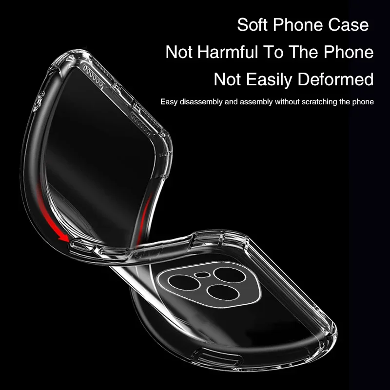 Premium Shockproof Airbag Silicone Clear Back Cover - Soft Protective Case