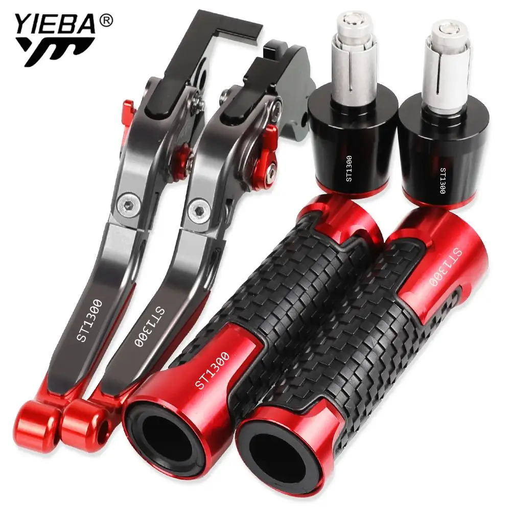 

ST1300 Motorcycle Aluminum Adjustable Brake Clutch Levers Handlebar Hand Grips ends For HONDA ST1300 2003 2004 2005 2006 2007