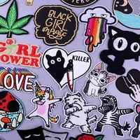 Shop Cartoon Cat Dog Patches, Animal Patch, Unicorn Letter Embroidered Patch | Iron-On Patches for Clothing Stickers Badge Online