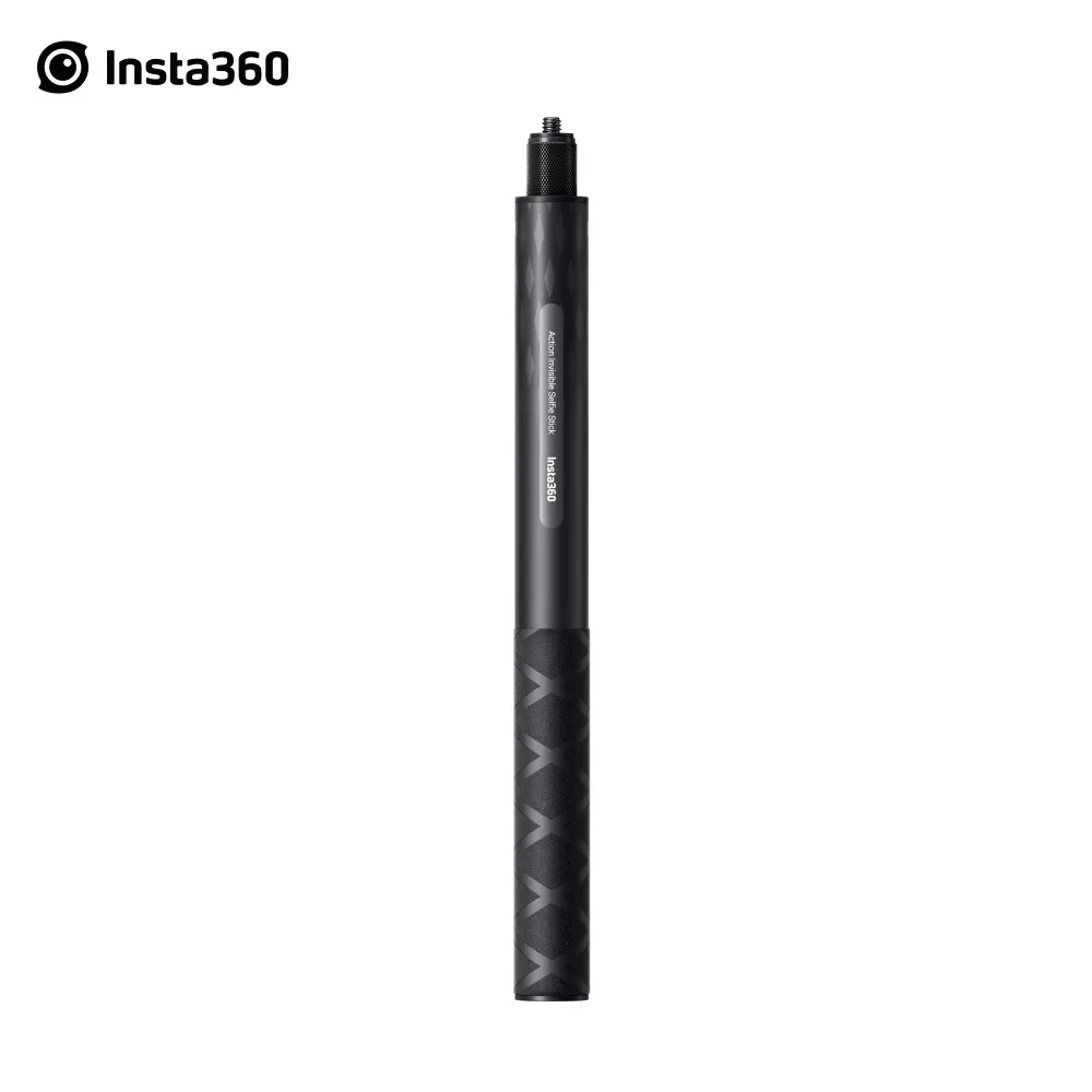 Utilisation de la perche selfie invisible 100cm en fibre de carbone avec une Insta360 X5 en extérieur.