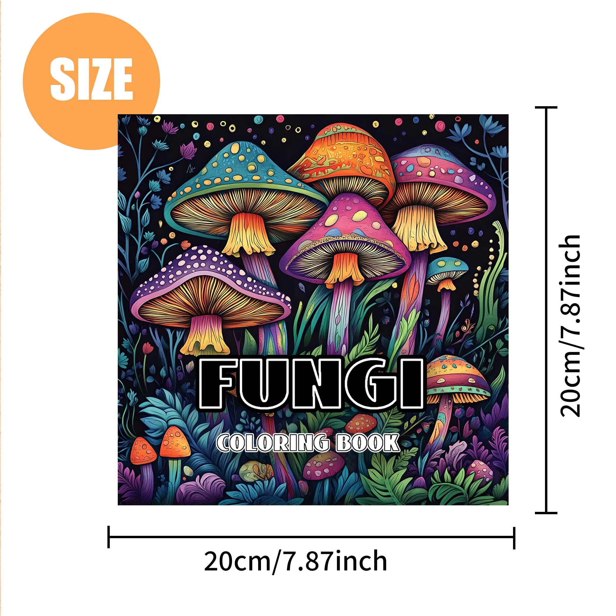 Fungi Coloring Book 24 Page Adult Picture Books Gift For Birthday Party Relieve Stress Kill Time Graffiti Painting Drawing Art 5