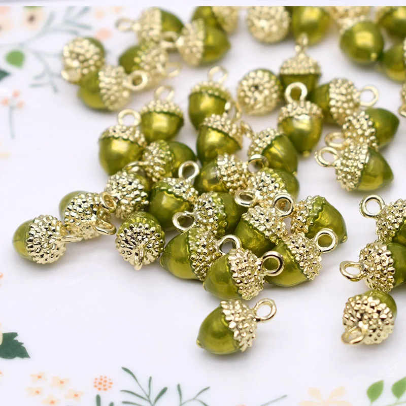 5 個 9 × 15 ミリメートル合金チャームドングリ 3D ドングリチャーム