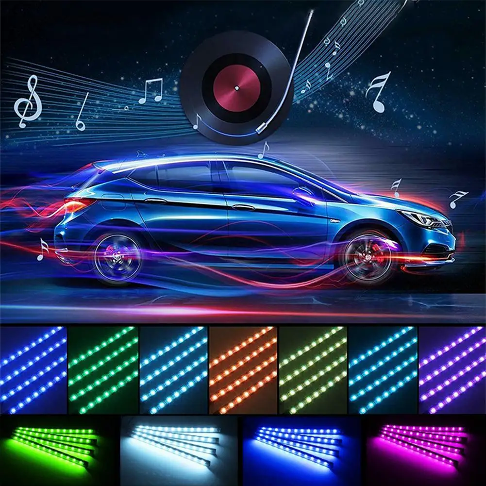 48LEDsCarStripLightUnderDashLightingKitWithSoundActive