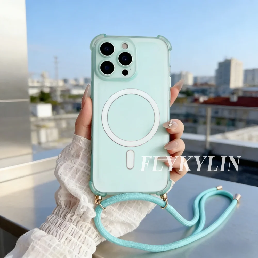 Enhanced Magnetic Rechargeable Matte Long Rope Phone Case