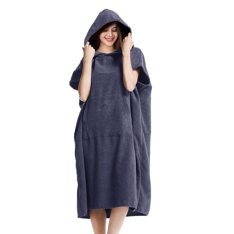 Extra Large Bath Towel Thick Surf Poncho Hooded Beach Towel Changing Robe Quick Dry Microfiber Towelling For Men And Women