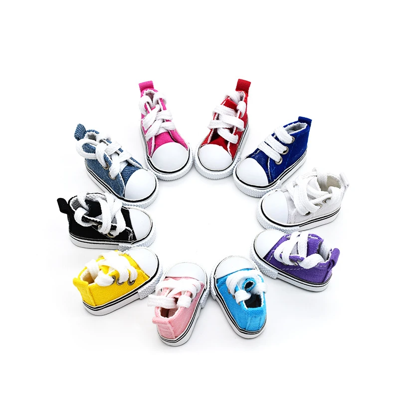 New 1/6 BJD Doll Shoes Handmade 5 CM Shoes for Dolls Mini Canvas Shoelace Doll Play House Dress Up Accessories Children Toy Gift 4