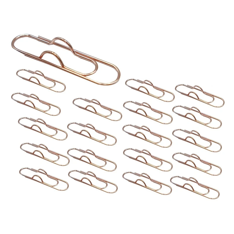 

Multifunctional Metal Paper Clips And Pen Holder, Portable Office And College School Supplies Rose Gold (Pack Of 20)