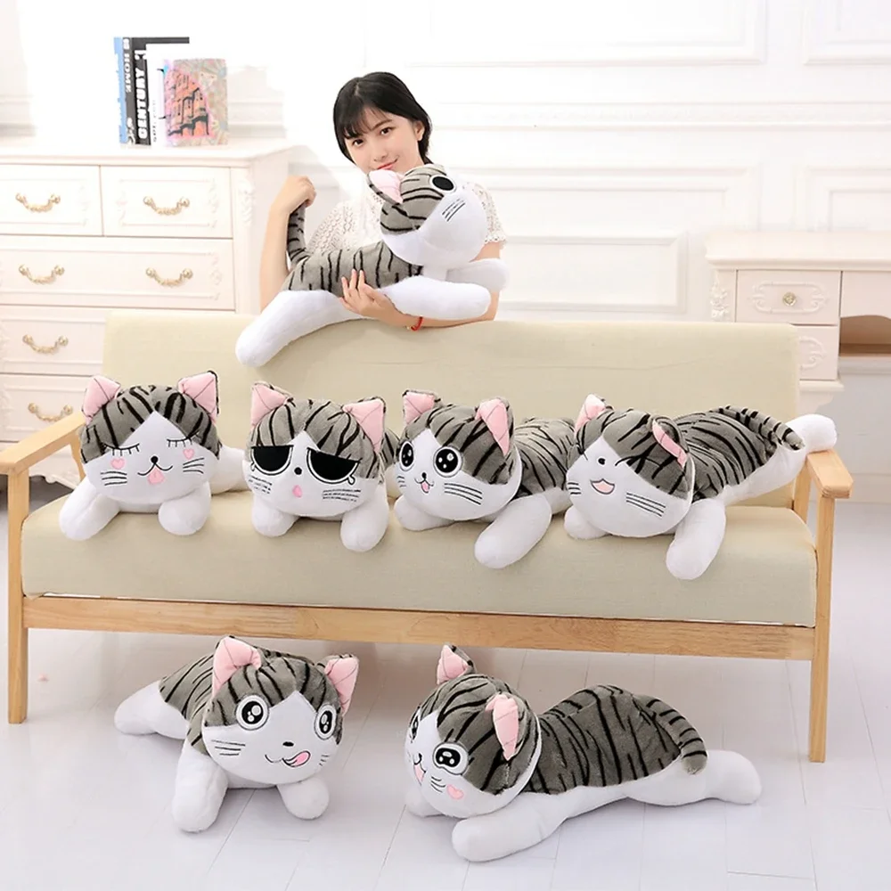 20cm 6Styles Cat Plush Toys Doll Soft Animal Cheese Cat Stuffed Toys Dolls Pillow Long Anime  A Child's Birthday Christmas Gift