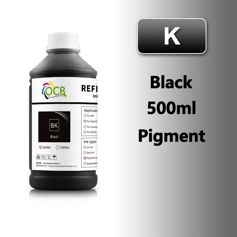 500ML T653 T6531 T6551 Pigment Ink For Epson Stylus PRO 4900 4910 Printers Bulk Waterproof Pigment Ink T655A T655B T653A T653B