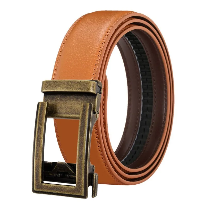 Luxury Men's Leather Belt - High Quality Designer Craftsmanship in White, Blue, Red, Brown