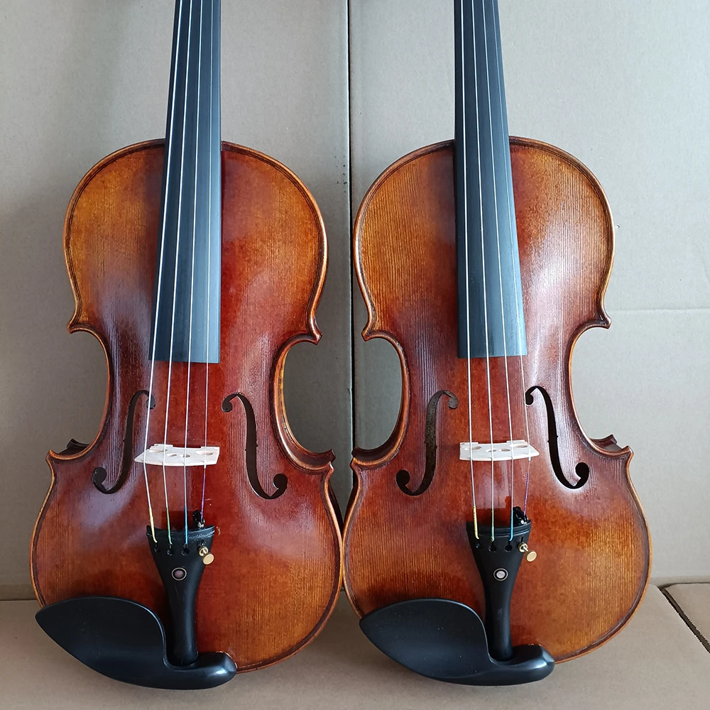 middle-level High quality handmade violin 4/4 handmade solid wood natural striped maple violin Brown stringed instrument shippin
