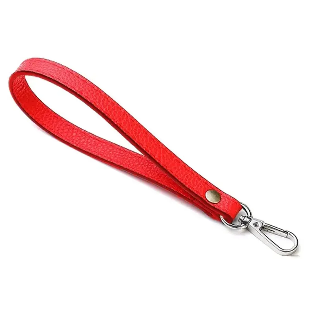 Elegant Silver/Gold PU Leather Wrist Strap – Adjustable Solid Color Purse Handle Replacement Accessory