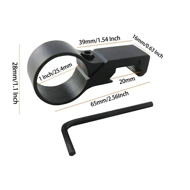 Ultralight 90 Degree Offset Side 1 Inch Ring Scope Mount Adapter Tube 20mm 7/8 Inch For Flashlight Torch Laser Hunting rifle scope mount ring rifle scope mount scope mount adapter flashlight scope mount rail adapter threaded adapter