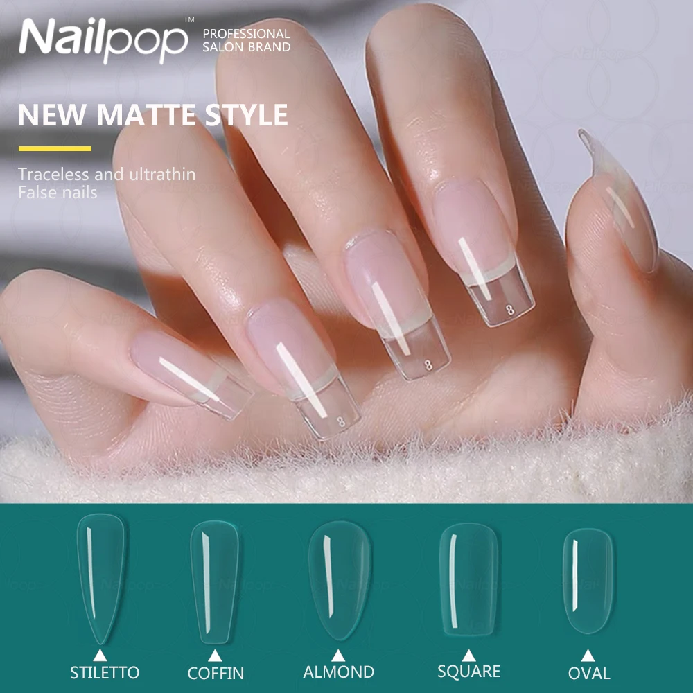 Nailpop прозрачные гелевые накладные ногти с полным покрытием капсулы для накладных