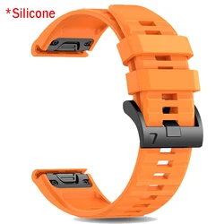 Premium Leather and Silicone Hybrid Strap - 22mm/26mm QuickFit Band Bracelet - 1pcs QuickFit 22mm (Orange)