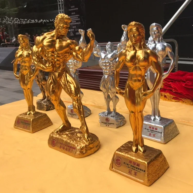 

Bodybuilding Muscle Men's Ornaments Bodybuilding Competition Cup Boxer Figure Sculpture Gymnasium Decoration