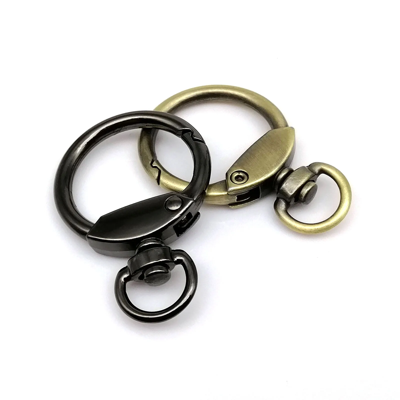 Metall drehbar Hummer Frühling O Ring Leder Tasche Handtasche Riemen Stecker Anhänger Schlüsselanhänger Schlüsselanhänger Hund Kette Schnappverschluss Trigger DIY – Detail 19