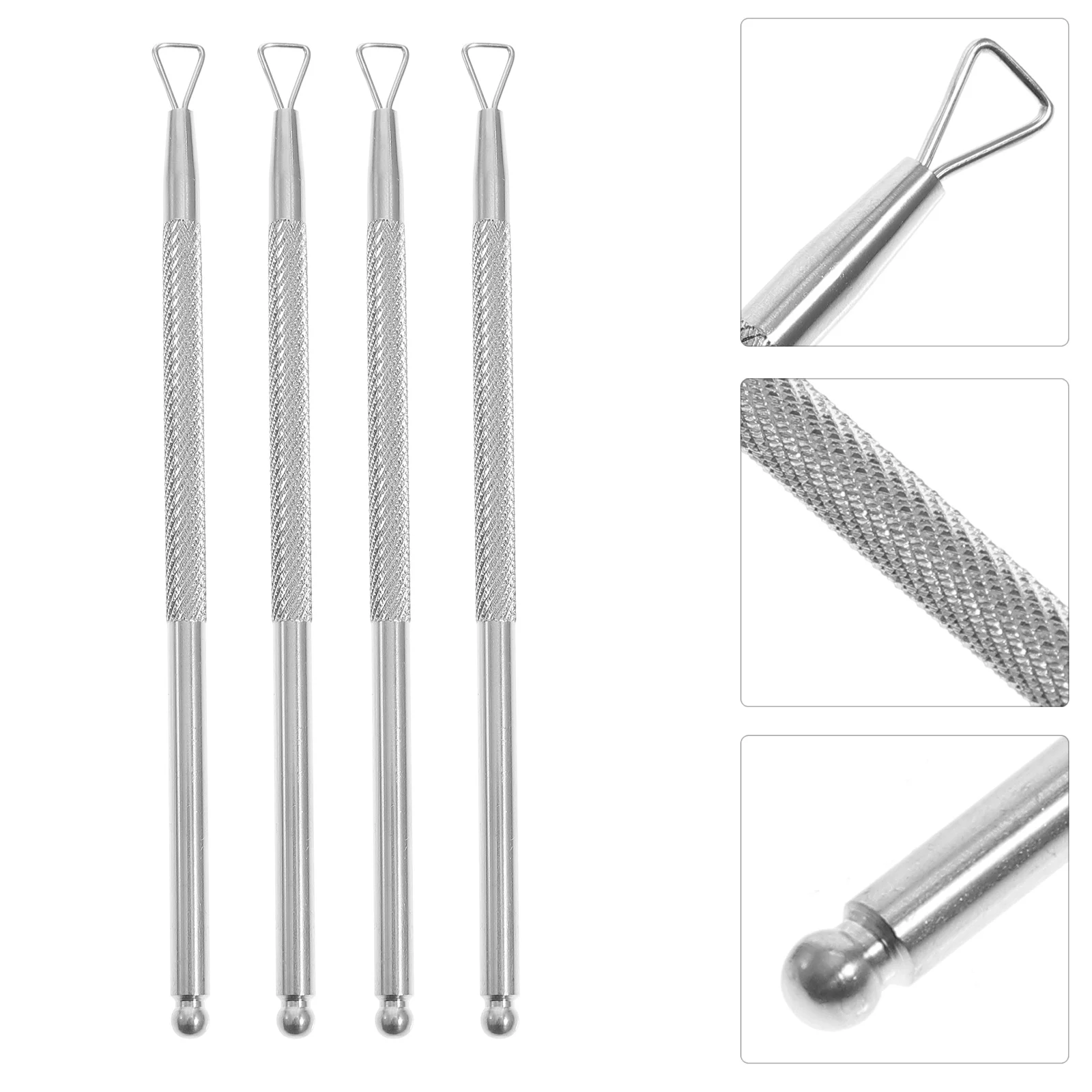 

Tool Nail Cuticle Pusher Remover Gel Polish Scraper Fingernail Triangle Stainless Steel Metal For