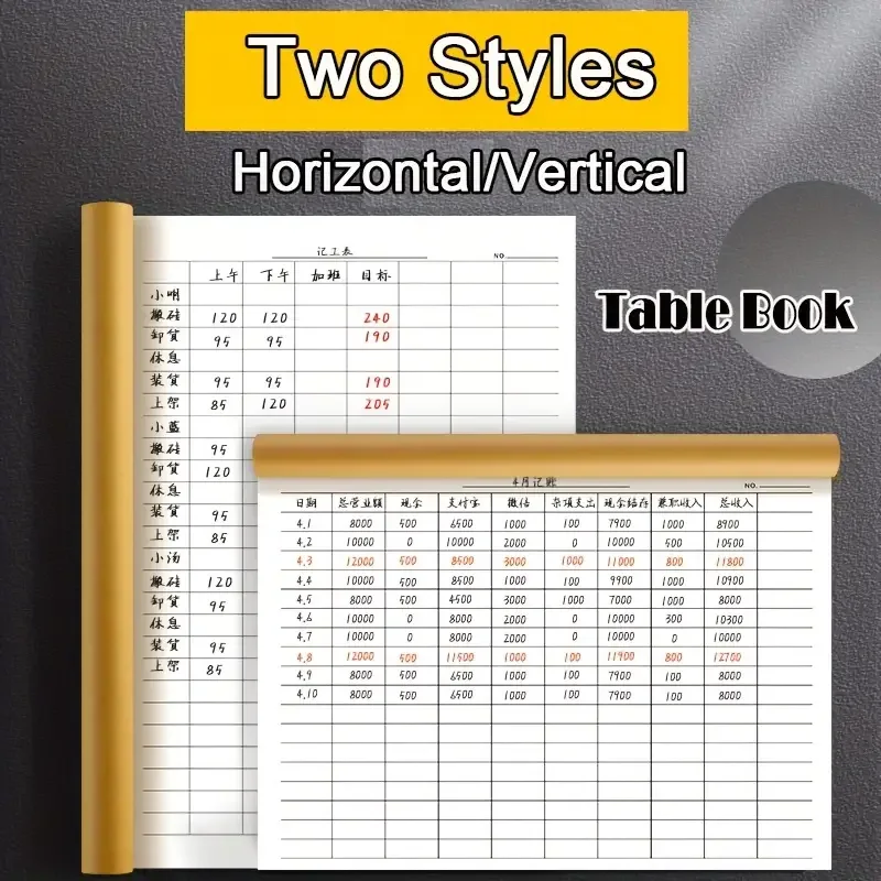 30-Sheet Multi-Purpose Notebook Attendance Book Notepad Horizontal & Vertical Layout Notebooks Writing Pads Office School - 3