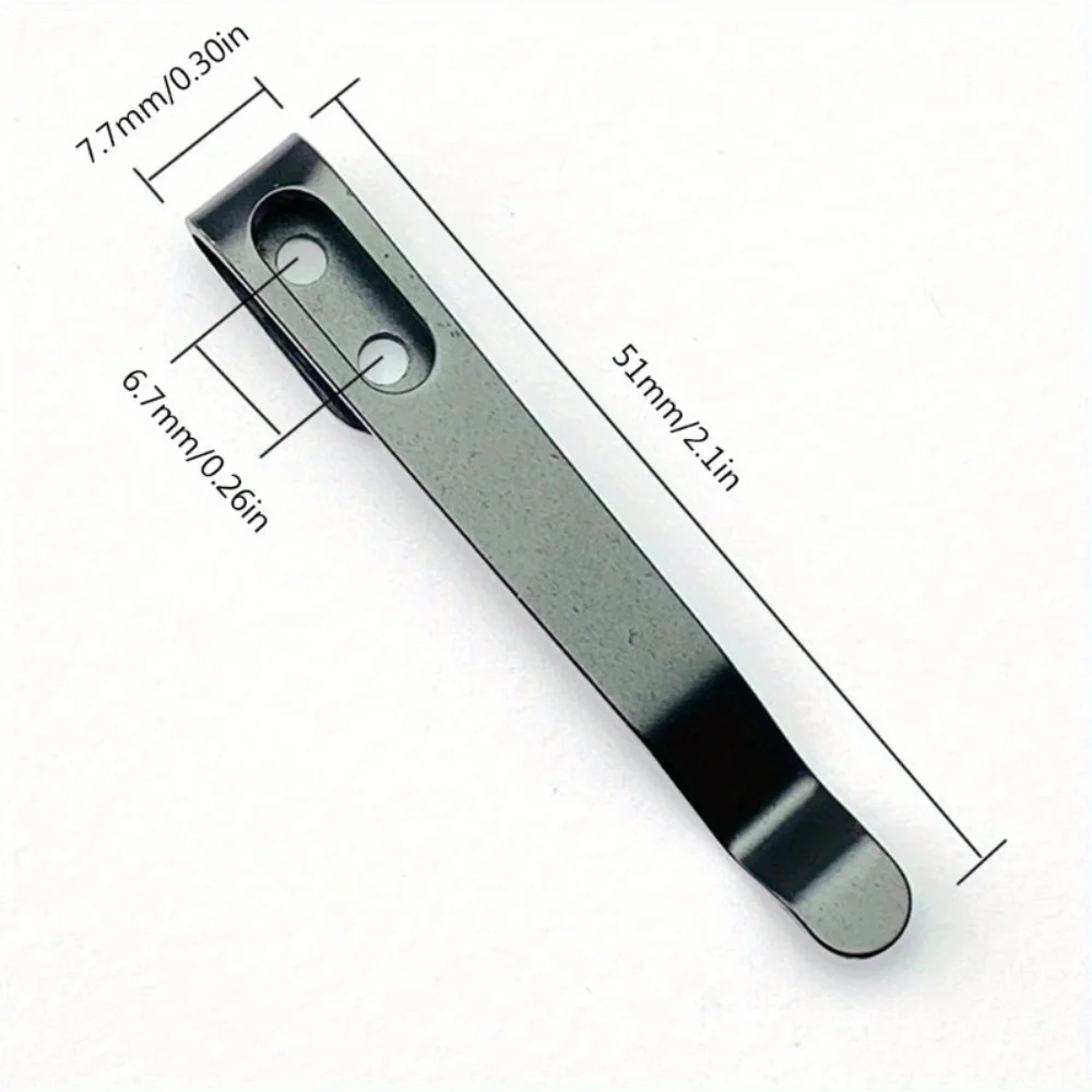 Stainless Steel Fold Knife Pocket Clip Back Clamp Set with 3pcs Screws DIY Make Accessories Parts 2/1 Options Available