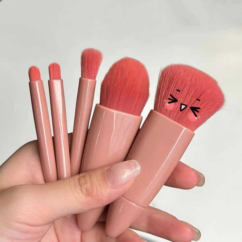 5pcs/box Five Makeup Brushes Reusable Makeup Brushes Strong Powder Grip Make Up Eyeshadow Loose