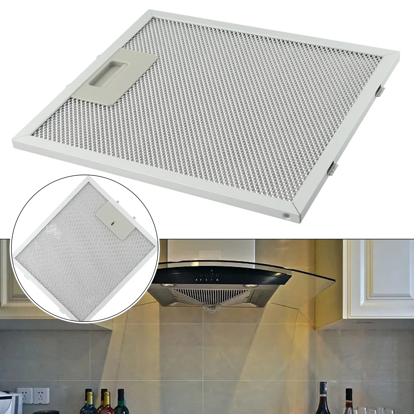 

1x Cooker Hood Range Hood Filter Metal Mesh Extractor Vent Filter Universal 5 Layers Grease Stainless Steel 230x260x9mm