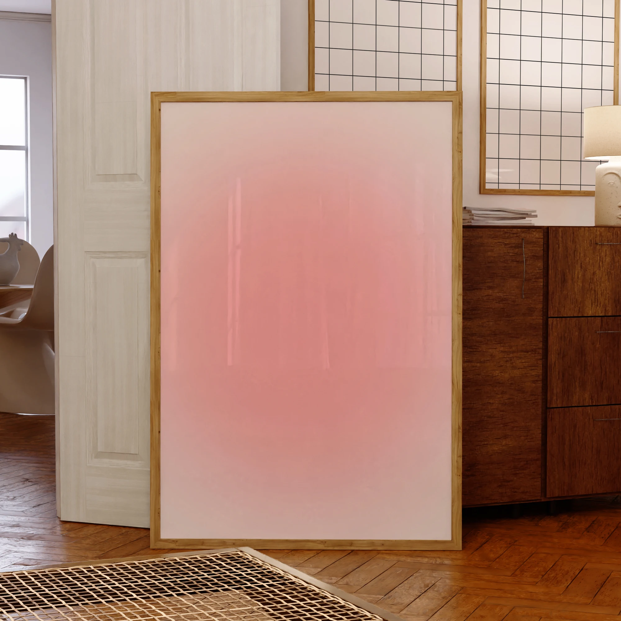 Modern Pink Glow Aura Abstract Blur Canvas Art Print