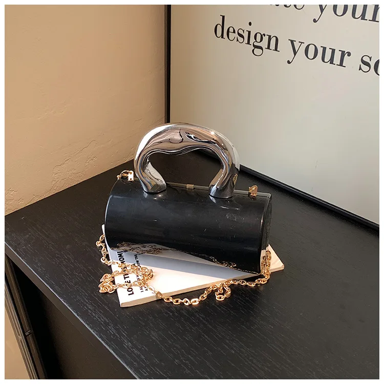 حقيبة كتف صغيرة متقاطعة مع الجسم للنساء ، حقائب يد نسائية ، قابض عصري ، صندوق ذهبي ، محفظة مسائية ، براثن حفلات ، أسطوانة ، 15 Sa910bbe783b54a59bdf369020755faba3