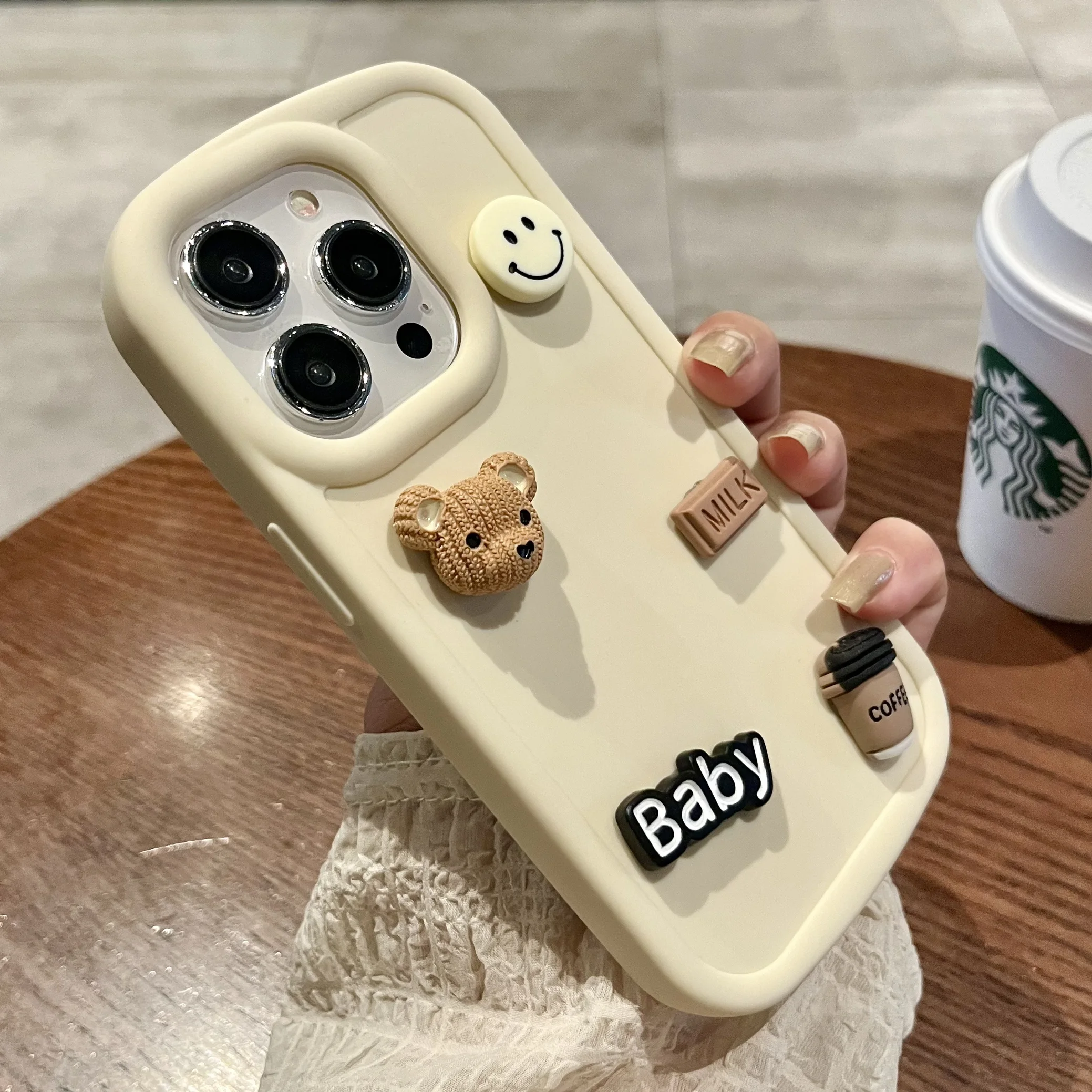 Cute Candy Colors Cartoon Animal Chocolate Coffee Bear Custodia Per Telefono Per Iphone 15 14 13 12X11 Pro Xs Max Xr Coque Fundas