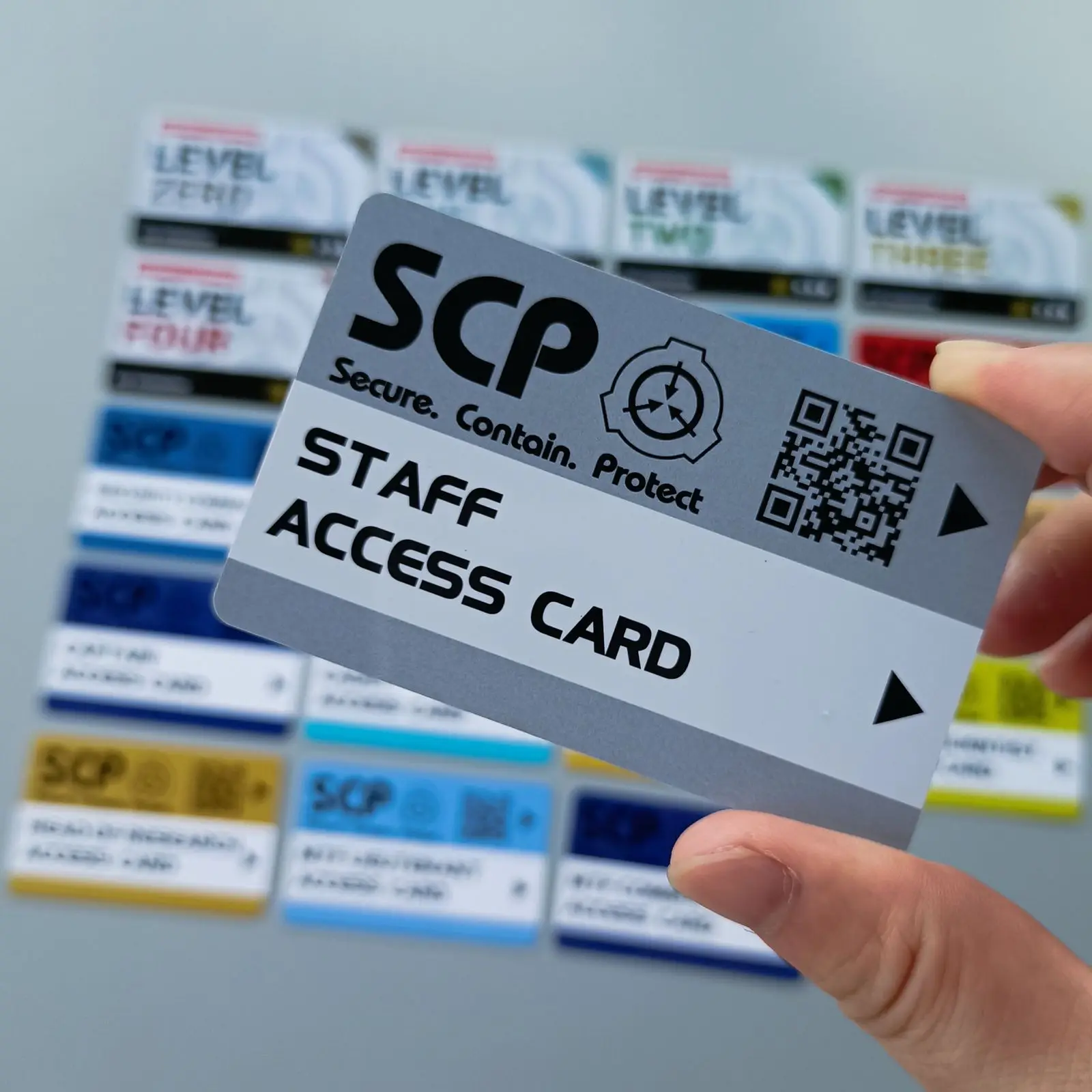 Scp foundation id keycard procedure di contenimento speciali Foundation Logo Cosplay Access Grade card