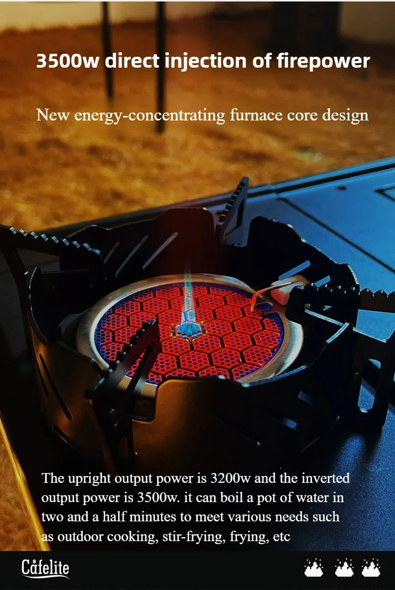SmiloDon Table & IGT Embedded Infrared Gas Stove – 3200-3500 W Turbo Burner, Modular Camp Kitchen Core, 20 Kg Load, Wind-proof
