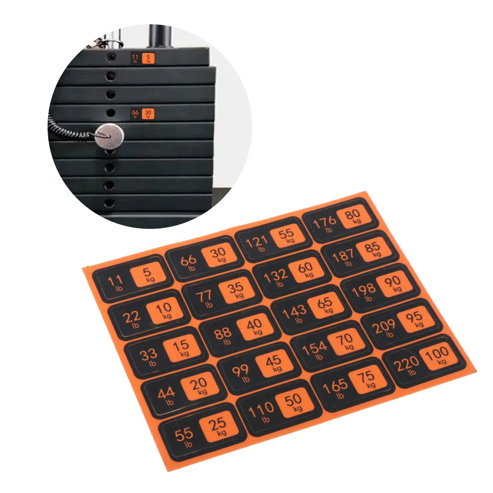 Weight Stack Labels 5kg to 150kg Weight Block Label Sticker Number Stickers 3