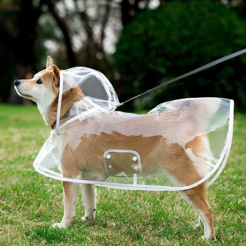 Transparent Dog Raincoat - Waterproof & Windproof Pet Rainwear for Large Breeds, Factory Direct Wholesale with Dropshipping