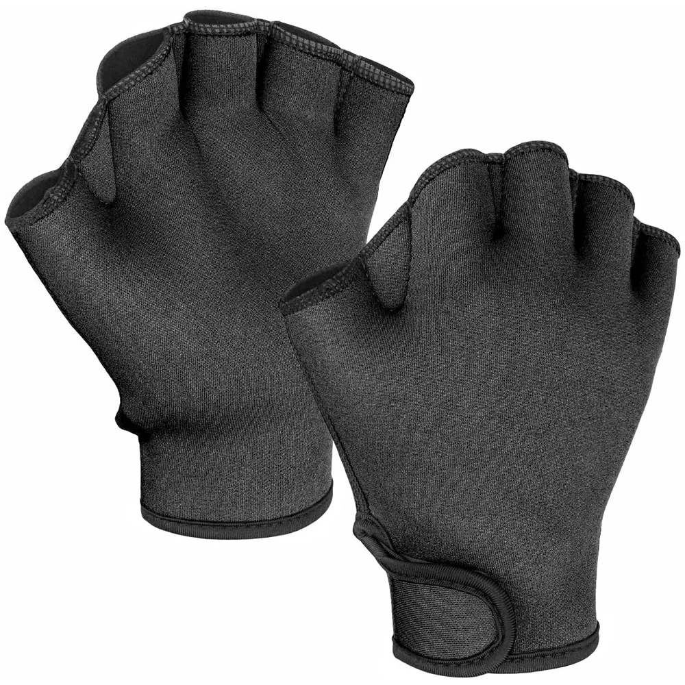 1Pair Aqua Gloves Webbed Paddle Swim Gloves Fitness Water Aerobics & Swimming Resistance Training for Men Women Children