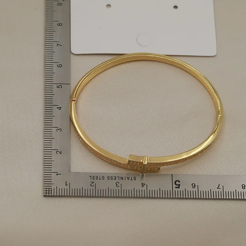 Classical Full Crystal Cubic Zircon Bangles&Bracelet Wide Wedding Bridal Zirconia Bracelet Ins Fashion Brand Jewelry