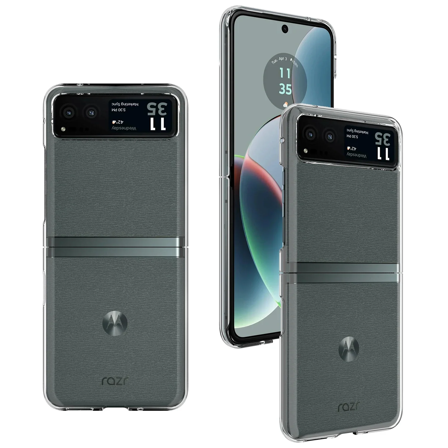 High Transparency Ultra-Thin Shockproof Folding Hard Acrylic Back Case - Clear